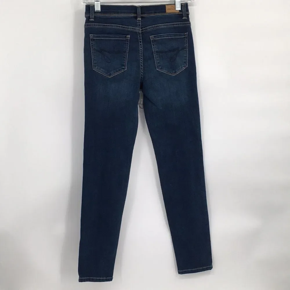 Jordache Blue Dark Wash Skinny Jeans Whiskering 16 Sl